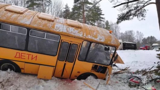 Автобус с детьми улетел в кювет, есть пострадавшие