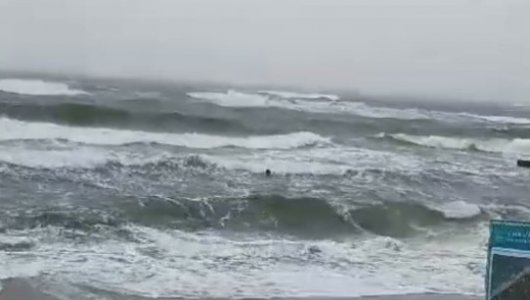 Волны и ветер — не помеха. В сети появилось видео с безрассудным «приключением» отдыхающего в Зеленоградске (ВИДЕО)