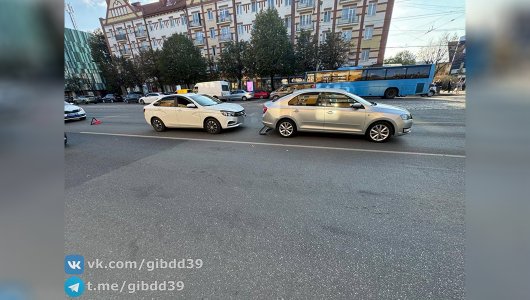 В Калининграде на Ленинском проспекте случилось очередное ДТП. Пострадал ребенок