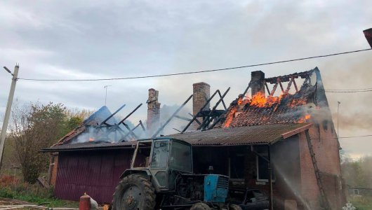 В Багратионовском районе сгорел жилой дом на 2 семьи 