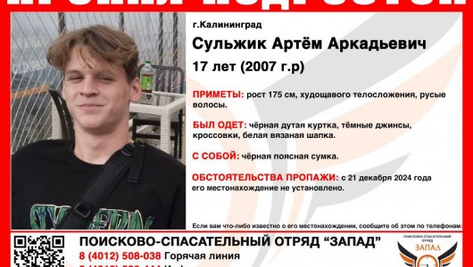 В Калининграде ищут 17-летнего подростка, пропавшего больше суток назад: подробности