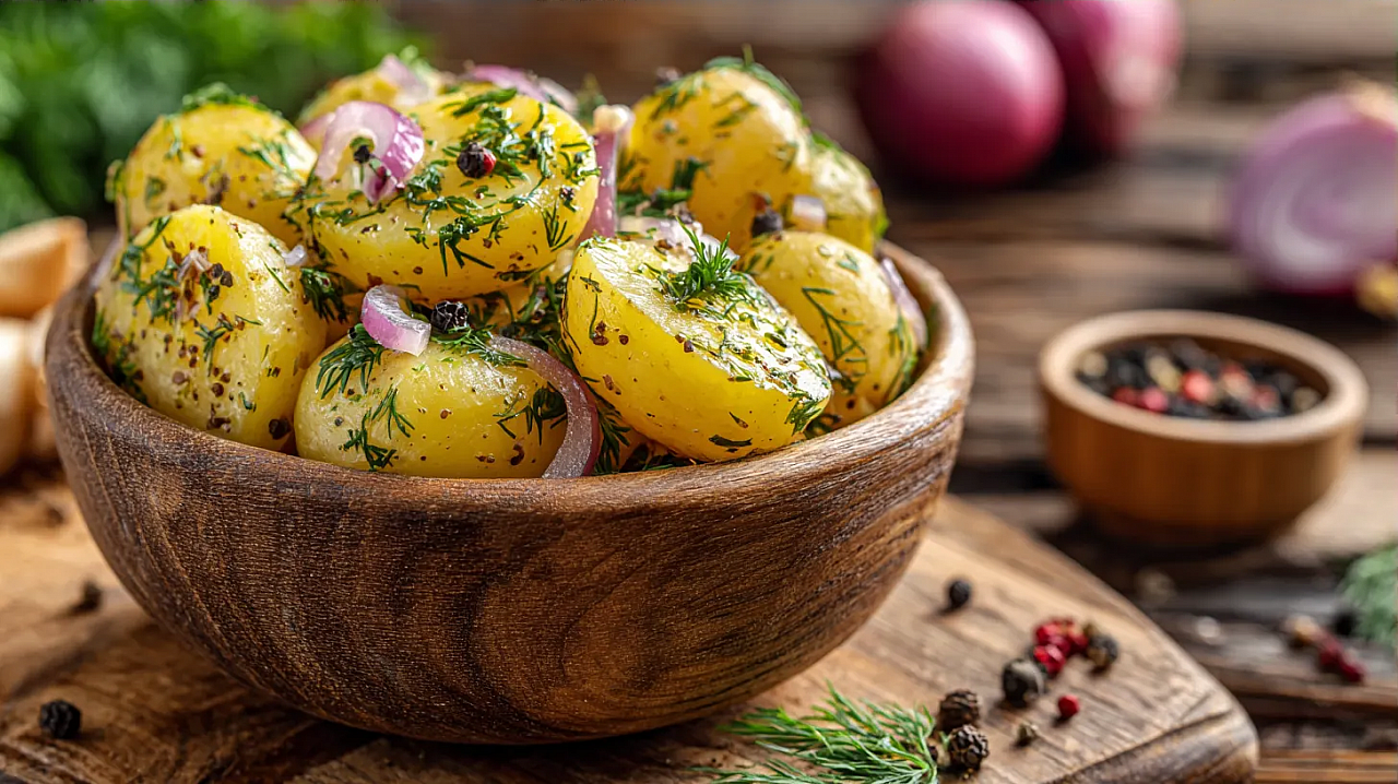 Салат из картошки, салат с молодой картошкой, летний салат, дачный салат, освежающий салат