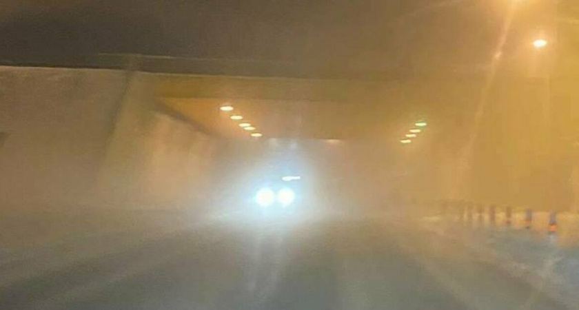 Ледяной туман окутал дороги Калининграда