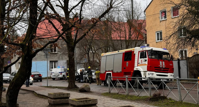 Возле школы на улице Бассейной в Калининграде вспыхнул автомобиль. Что сейчас происходит на месте происшествия (ВИДЕО)