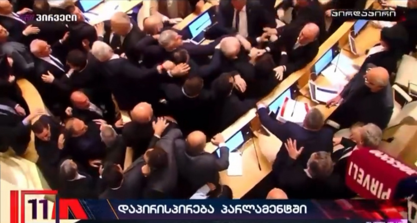 Горящие и жаркие споры переросли в массовую драку. Что послужило причиной спора в парламенте Грузии (ВИДЕО) 