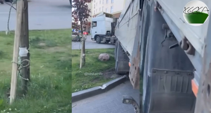 Не спальный район: как в одном из жилых дворов стали ездить большегрузы (ВИДЕО)