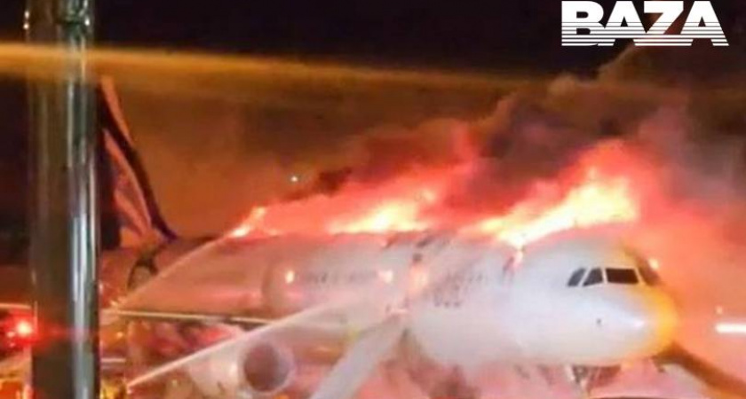 В южнокорейском аэропорту самолет загорелся перед вылетом