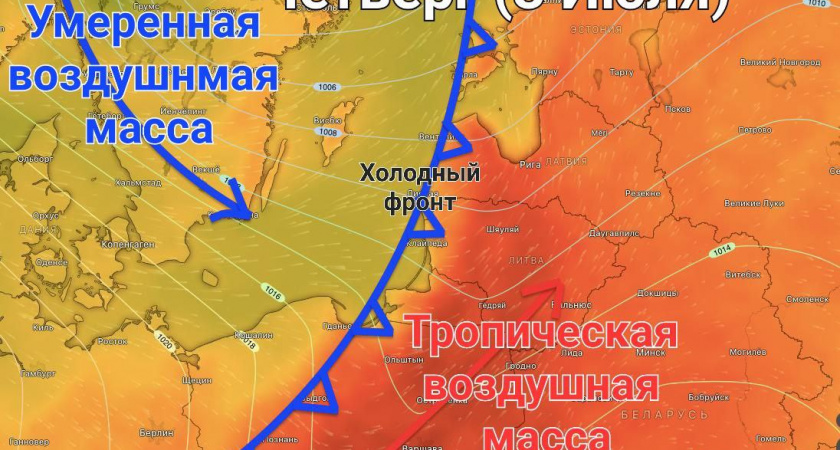 Жара сменится штормом: в Калининградскую область надвигается холодный фронт