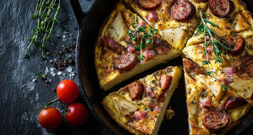 Всего 6 яиц и 3 сосиски: готовим простой и вкусный омлет для мужа и детей за 15 минут