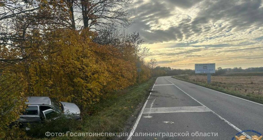 В Калининградской  области Volkswagen не справился с управлением и оказался в кювете, есть пострадавшие 