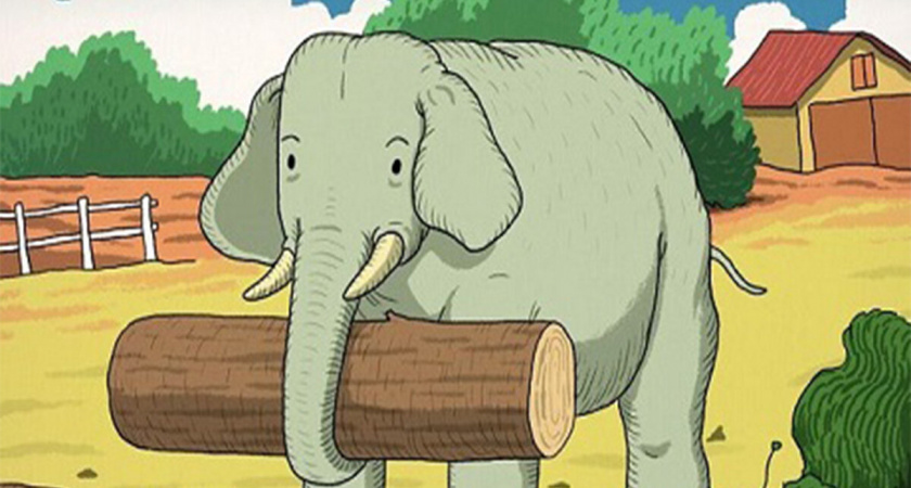 Кажется, на этом фото только слон? Ошибаетесь: второе животное видят лишь самые внимательные - только 1% людей замечают его