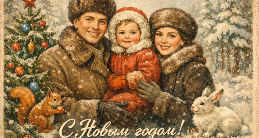 У всех есть и я хочу! Как сделать новогоднюю открытку в советском стиле с помощью ИИ - ловите промт
