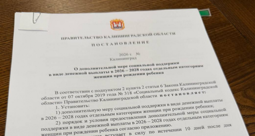 При рождении ребенка в Калининградской области начнут выплачивать по 10 тысяч рублей