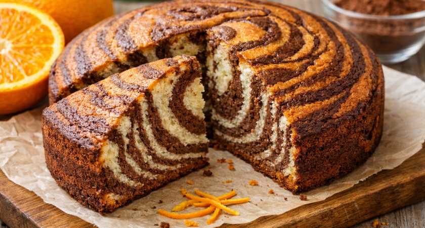 Постная «Зебра» обошла по вкусу классическую: легкий пирог с цитрусовыми нотками за 1 час — просто и вкусно