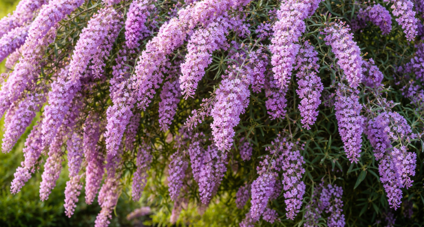 Дивный лиловый водопад без хлопот у вас на даче: этот кустарник расцветает даже на бедной земле