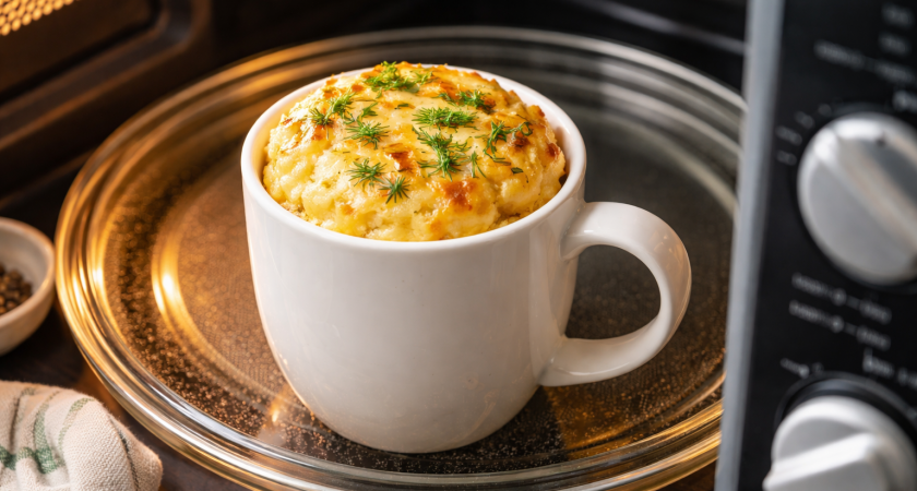 Когда нет времени на тесто: сырный пирог в кружке, который готовится в микроволновке за 7 минут