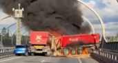 Огненная блокада: пожар на грузовиках перекрыл главную транспортную артерию Петербурга (ВИДЕО)