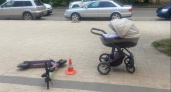 Влетели прямо в женщину с коляской. В Калининграде случился очередной инцидент с участием самокатчика. Последствия