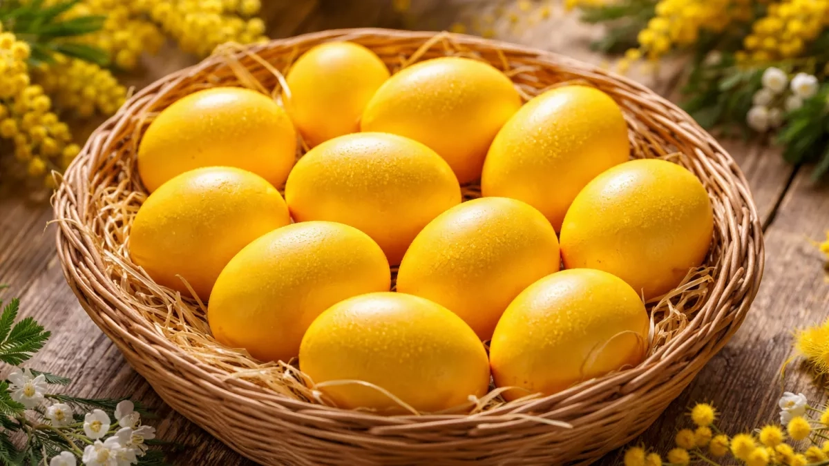 Все красят яйца куркумой, а зря: есть еще 2 натуральных способа получить желтый цвет - маленькие солнышки на тарелке