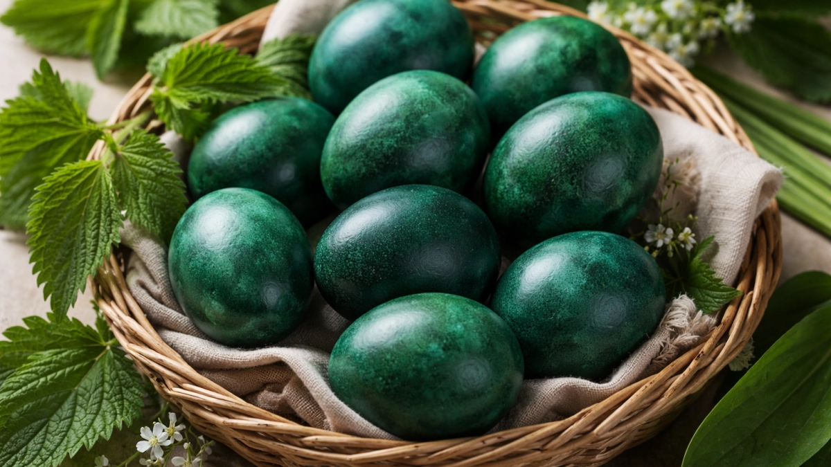 Изумрудные яйца на Пасху без химозных красителей: отрыла в бабушкиной тетради старый способ, который снова в тренде