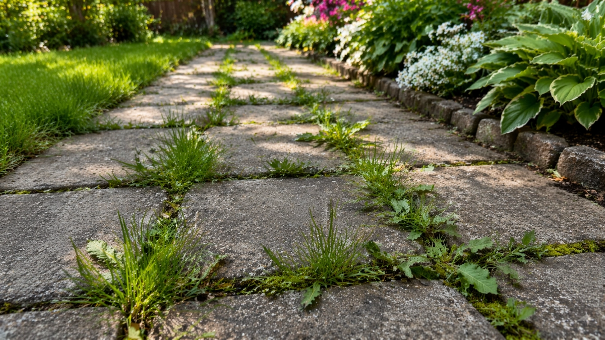 Трава между плиткой на дорожках исчезает за 24 часа — простые способы для дачников с быстрым эффектом
