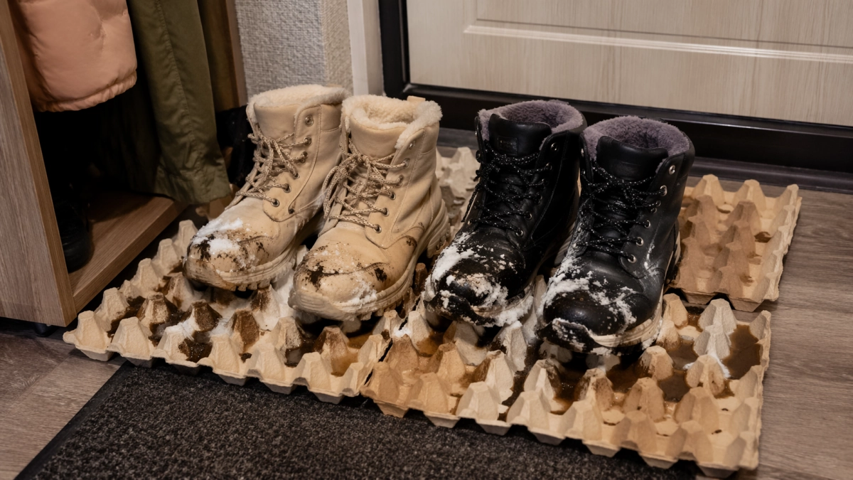 Не выбрасывайте лотки из-под яиц: простой способ избавиться от грязи в прихожей без лишней уборки