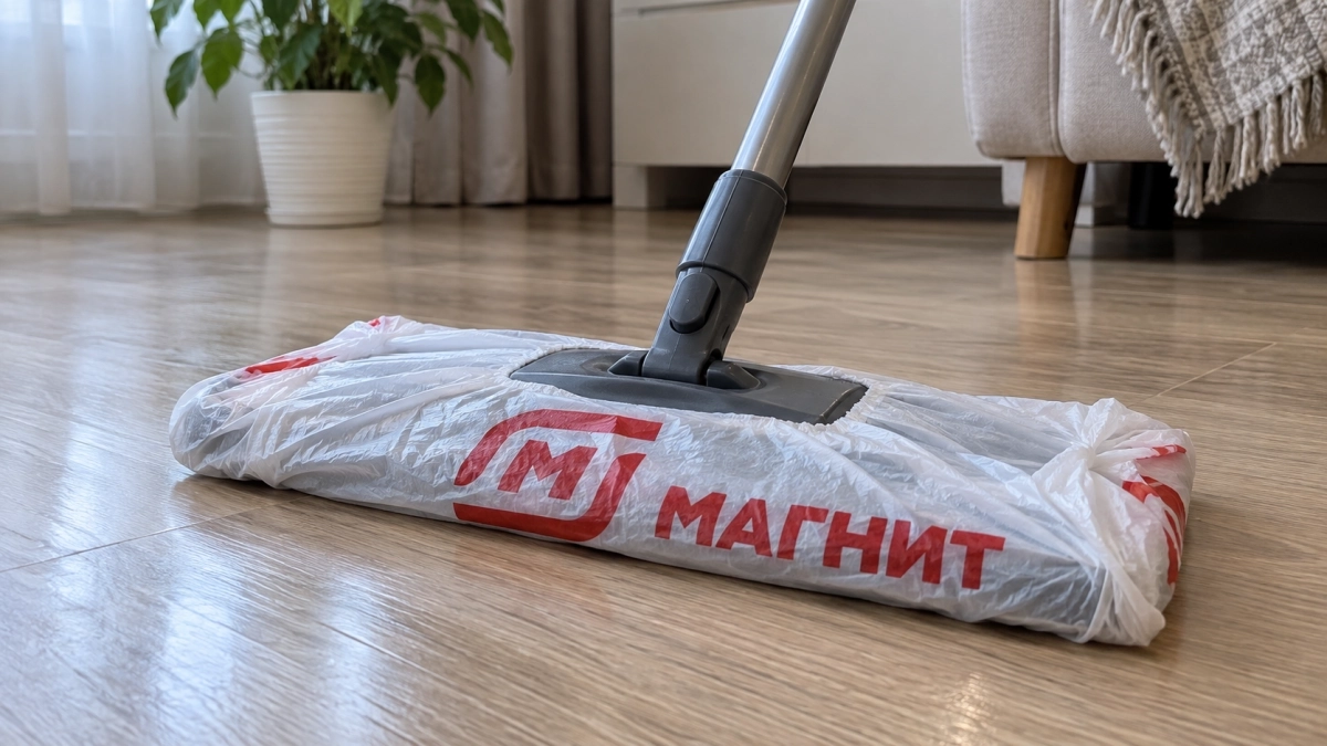 Натягиваю на швабру пакет из "Магнита" — и прыгаю от счастья: гениальный лайфхак для умных хозяек