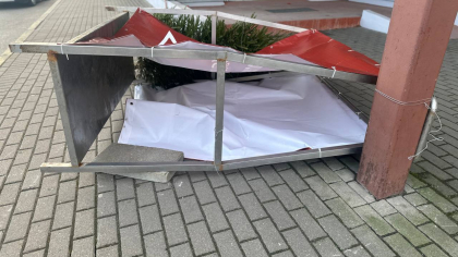 Ураган в Калининграде будет бушевать до вечера: несколько автомобилей пострадали от упавших деревьев, коммунальщики расчищают дороги